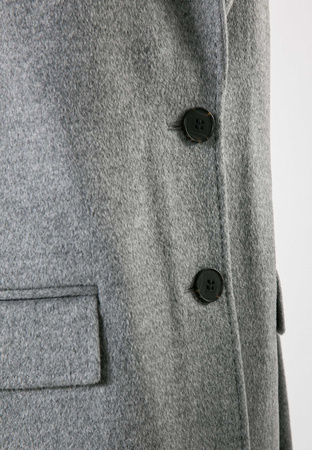 Szary płaszcz dyplomatka 100% wełna
