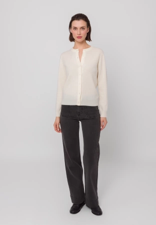 Ecru wełniany kardigan