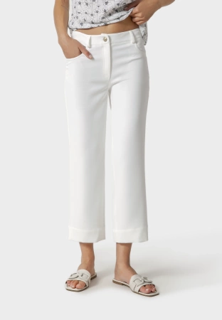 Spodnie cropp w kolorze ecru