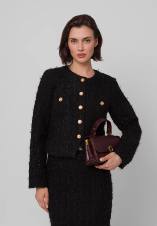 Czarny żakiet w stylu chanel
