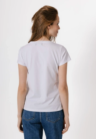 Bawełniany biały t-shirt z papugą