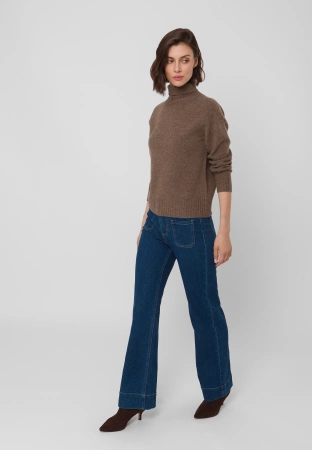 Brązowy golf 100% wełna