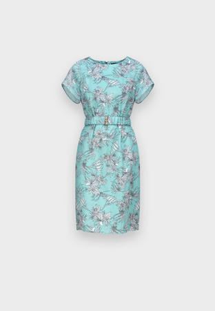 Sukienka z wiskozą w białe kwiaty