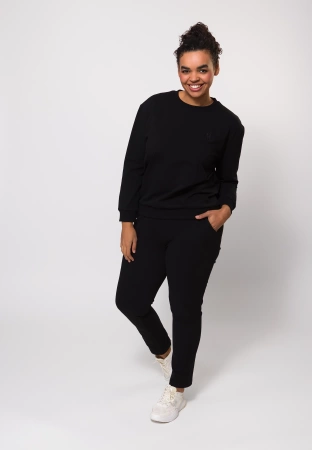 Czarna bawełniana bluza z aplikacją