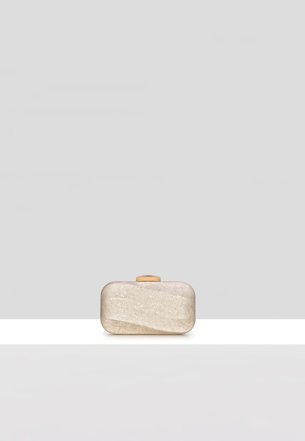 Elegancka torebka z oryginalną fakturą w złotym kolorze