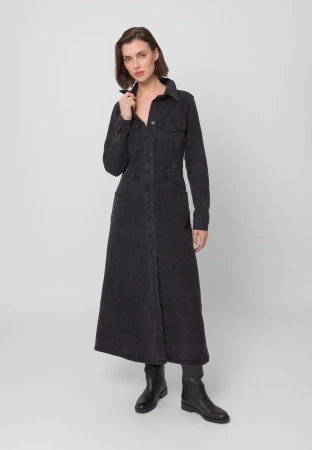 Długa jeansowa sukienka