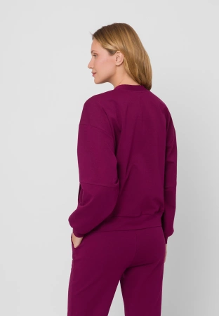 Bluza dresowa na suwak w kolorze bordowym