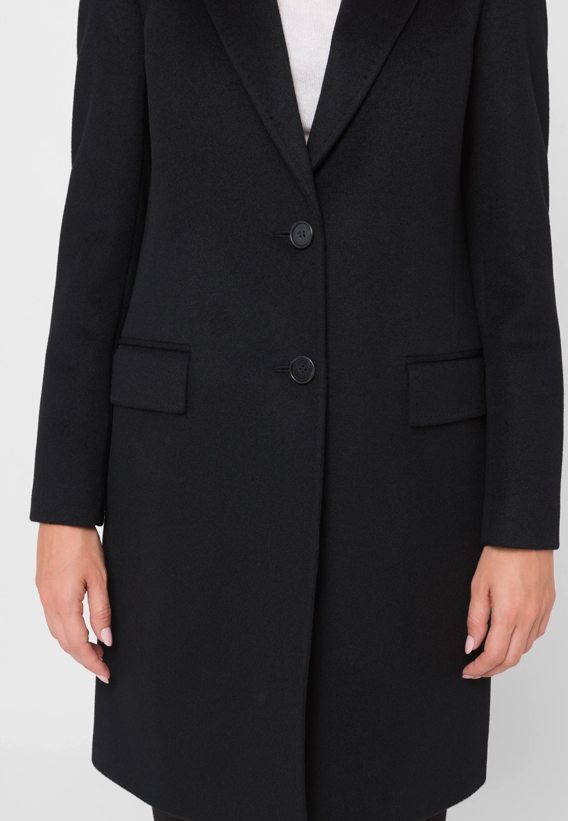 Czarny płaszcz dyplomatka 100% wełna