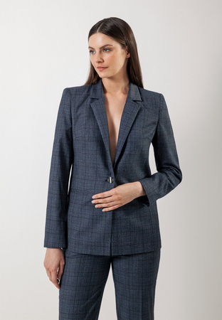 Szaro-granatowy żakiet w kratę