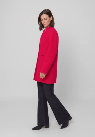 Krótki czerwony płaszcz z wiskozą