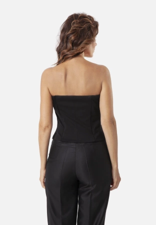 Czarny gorset z połyskiem na suwak