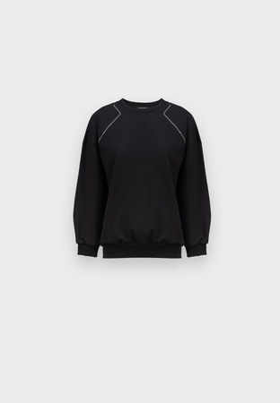 Bawełniana bluza z aplikacją z łańcuszków