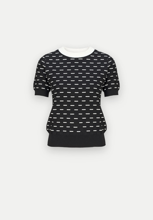 Czarna dzianinowa bluzka z plecionką