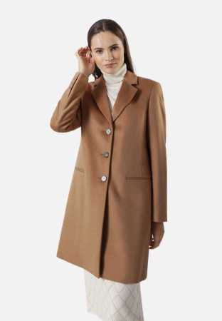 Płaszcz dyplomatka w camelowym kolorze