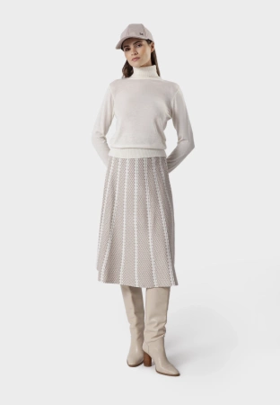 Cienki golf ecru z wełną