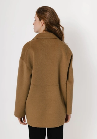 Brązowa kurtka z wełny double face