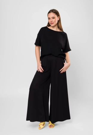 Czarne wiskozowe spodnie