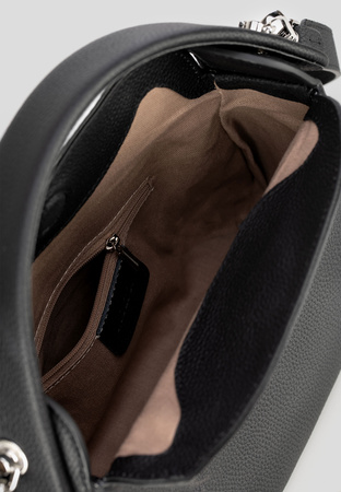 Mała fakturowana torebka w kolorze czarnym