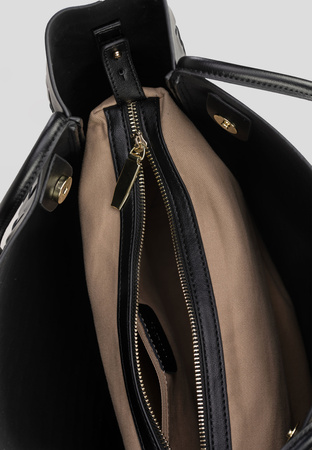 Czarna pleciona shopperka