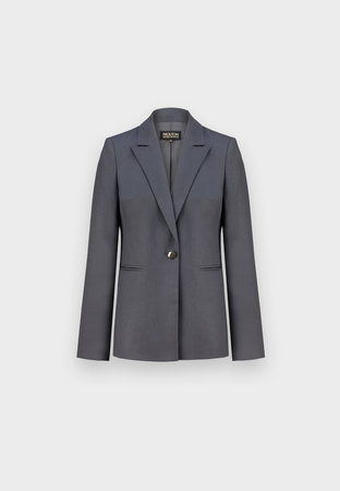 Grafitowy żakiet na jeden guzik