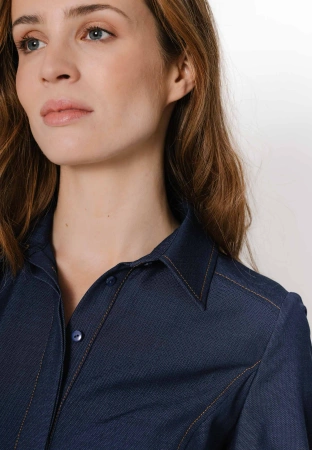 Granatowa długa szmizjerka