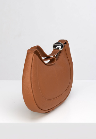 Camelowa torebka na ramię ze skóry