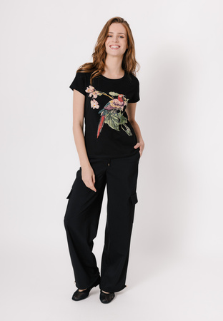 Szerokie spodnie z troczkami