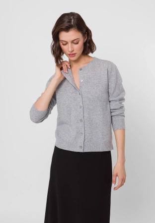 Szary wełniany kardigan