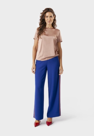 Niebieskie spodnie z lampasem