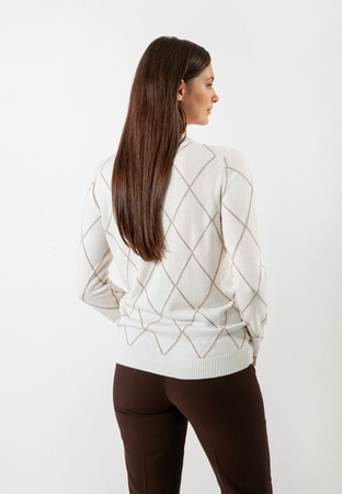 Sweter w romby w kolorze ecru