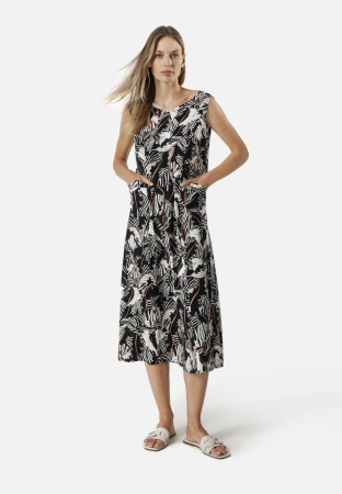 Wiskozowa sukienka w czarno-biały wzór