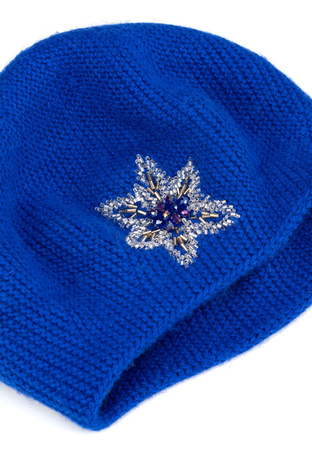 Chabrowy beret z aplikacją