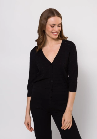 Czarny kardigan z rękawkiem ¾