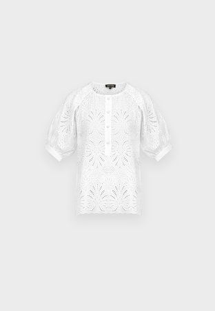 Ażurowa bluzka z bufiastymi rękawami 100% bawełna