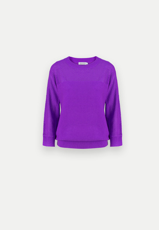 Fioletowy sweter z ryżowym splotem
