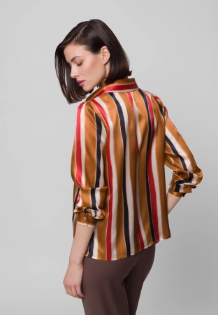 Jedwabna koszula w pasy