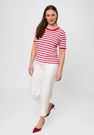 Dzianinowa bluzka w czerwono-białe paski