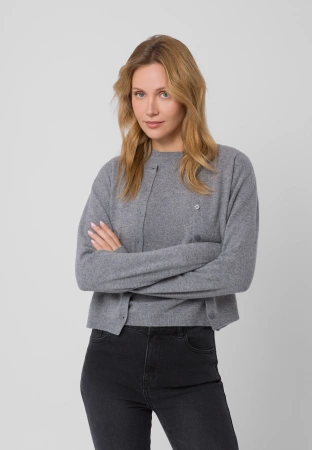 Szary kardigan z kaszmirem