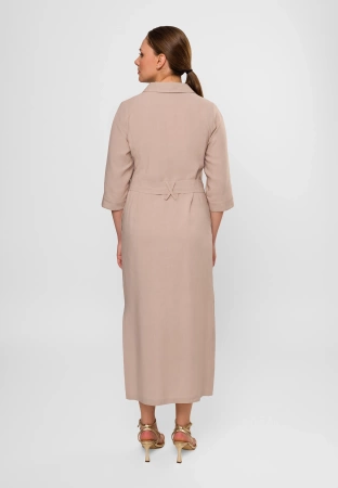 Beżowa szmizjerka z wiskozą i lnem