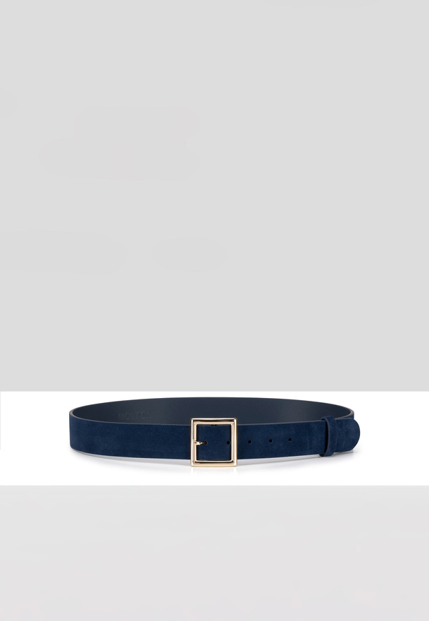 Zamszowy granatowy pasek