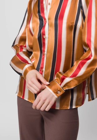 Jedwabna koszula w pasy