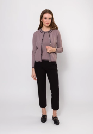 Ażurowa dzianina bez rękawów w kolorze brązowym