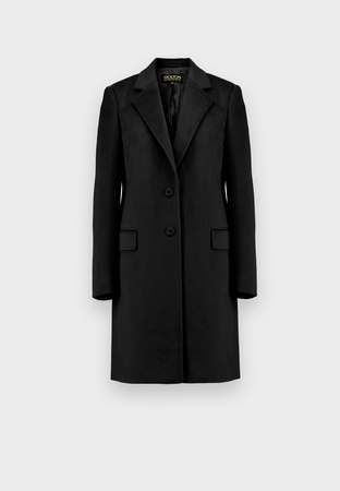 Czarny płaszcz dyplomatka 100% wełna