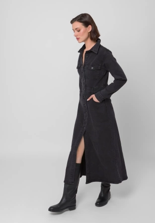 Długa jeansowa sukienka