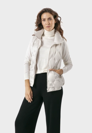 Cienki golf ecru z wełną