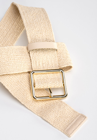 Beżowy pleciony pasek
