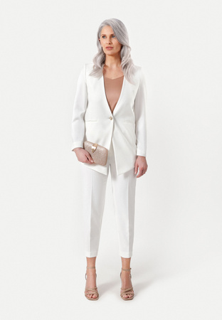 Żakiet ecru o dłuższym kroju