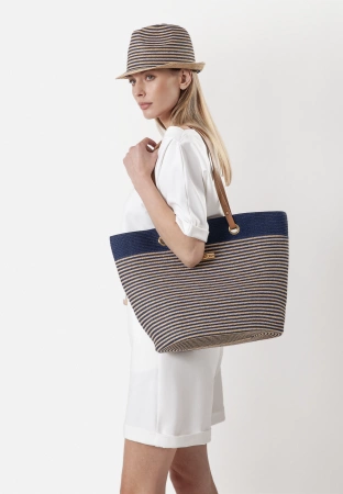 Duża letnia torba ze złotą nitką