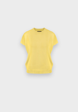 Żółta dzianinowa bluzka z wiskozą