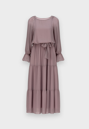 Zwiewna sukienka maxi wiązana w pasie